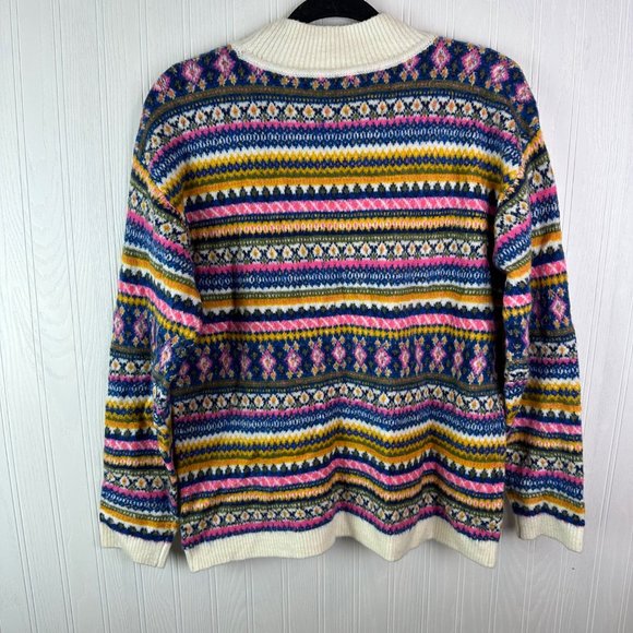 Talbots Fair Isle Mock neck sweater size Lp - Picture 3 of 7